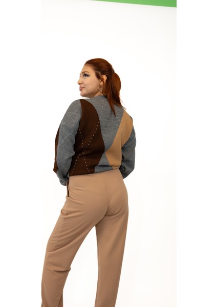 Kadın Full Esnek Rahat Kumaş Cırt Kapama Palazzo Pantolon modelleri