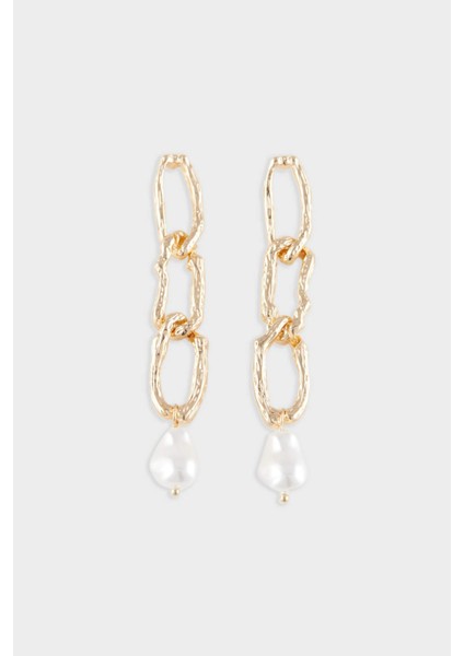 Kadın İncili Zincir Detaylı Küpe E3977AXNS