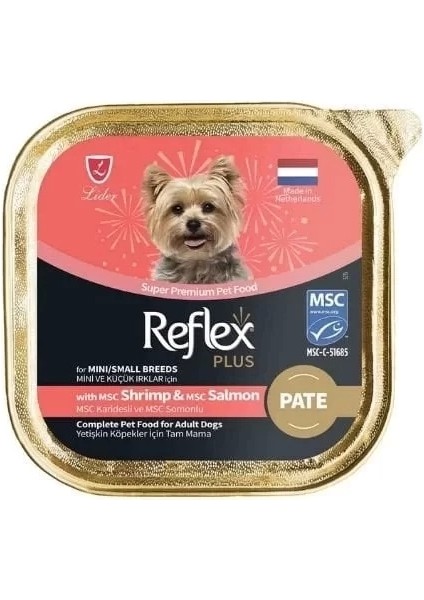 Pate Karidesli ve Somonlu Küçük Irk Yetişkin Konserve Köpek Maması 85 gr