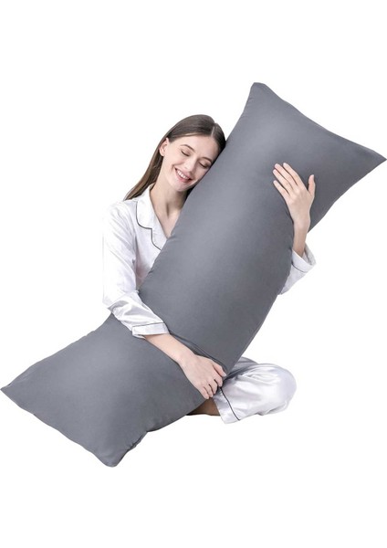 Yastık Yetişkinler Için Yumuşak Uzun Yatak Yastığı Çift Kılıflı Elyaf Dolgulu 140X45 cm