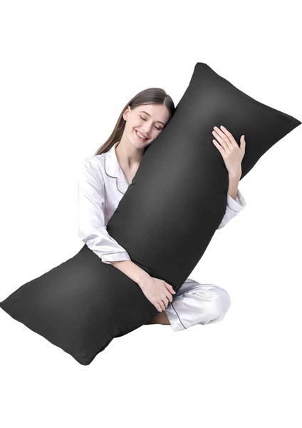 Yastık Yetişkinler Için Yumuşak Uzun Yatak Yastığı Çift Kılıflı Elyaf Dolgulu 140X45 cm