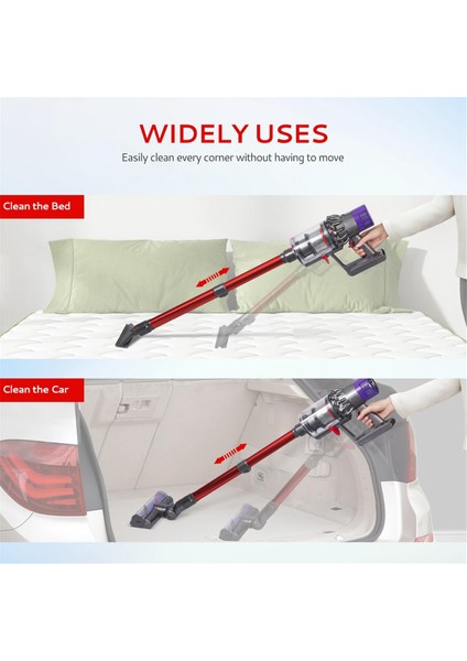 Dyson V7 V8 V10 V11 V15 Kablosuz Süpürge Için Uzatılabilir Çubuk, Çok Yönlü Çubuk Süpürge Yedek Aksesuarı -A (Yurt Dışından)