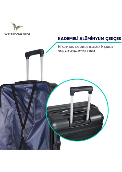 Delphin Kırılmaz Dayanıklı 3'lü Valiz Seti & Bavul Seti