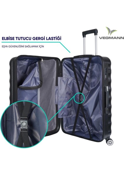 Delphin Kırılmaz Dayanıklı 3'lü Valiz Seti & Bavul Seti