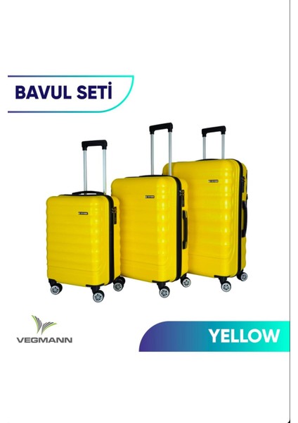 Delphin Kırılmaz Dayanıklı 3'lü Valiz Seti & Bavul Seti