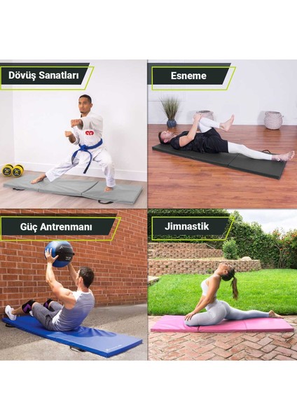 Üç Katlı Katlanabilir Kalın Spor Egzersiz Matı Temel Egzersiz Minderi Pilates Minderi 4cm Kalınlık fırsatları