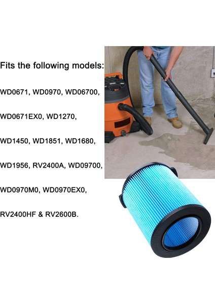 Ridgid VF5000 Islak Kuru Vakum Için 3 Katmanlı Ince Toz Filtresi WD1450 WD0970 (Yurt Dışından) modelleri