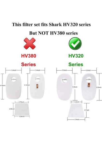 Shark Rocket Deluxe Pro HV320 HV319Q HV324Q HV325 UV330 Için Filtre (Yurt Dışından)