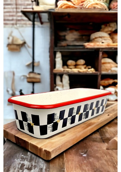 30/13 Emaye Baton Kek Ekmek Kalıbı 1,7lt Fırın, Pişirme, Pasta, Çeyiz,