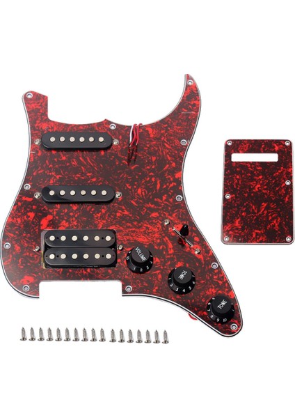 Ssh Elektro Kırmızı Için Önceden Yüklenmiş Pickup Pickguard (Yurt Dışından)