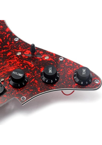 Ssh Elektro Kırmızı Için Önceden Yüklenmiş Pickup Pickguard (Yurt Dışından)