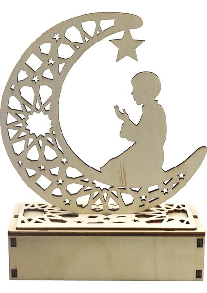 Ahşap Eid Mubarak Ramazan Süsü, I LED Işıklar Ev I - Dua (Yurt Dışından)