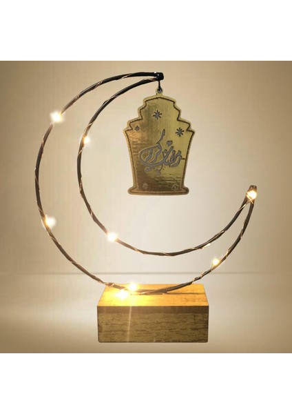 Eid Ramazan Mü Süslemeleri LED Işıklar Oyma Ahşap El Yapımı Altın (Yurt Dışından) fiyatları