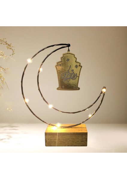 Eid Ramazan Mü Süslemeleri LED Işıklar Oyma Ahşap El Yapımı Altın (Yurt Dışından) modelleri