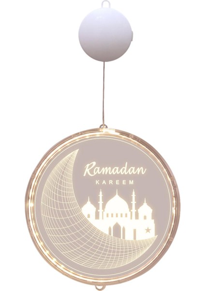 Ramazan Asılı Işık Süs Powered Yuvarlak 9.4 Inç Parlak Sı B (Yurt Dışından)