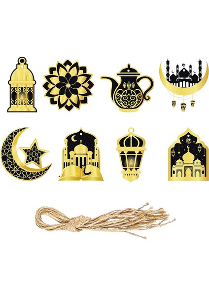 8x Ramazan Dıy Plaketler Ay Kolye Asılı Süslemeler (Yurt Dışından)