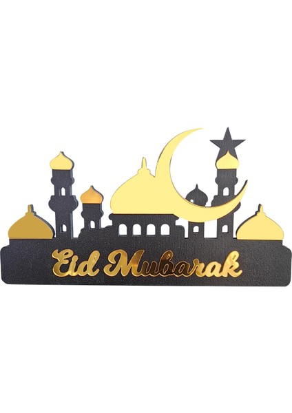 Eid Dekor Takvimi Üstü Dekorasyonu Çok Amaçlı Dekoratif El Sanatları Altın Küçük (Yurt Dışından)