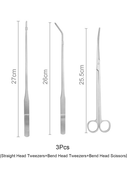 Paket Stili Olmadan 3 Adet Akvaryum Bitki Araçları Seti Paslanmaz Çelik Akvaryum Tankı Aquascaping Aracı Için Dikiş Teli Veya Spatula Aracı (Yurt Dışından)