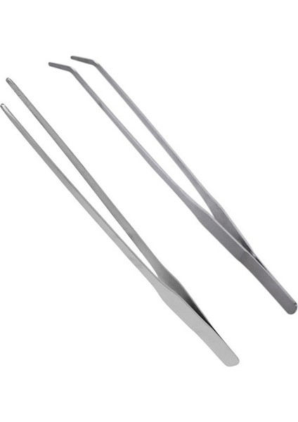 2pcs Stilini Ayarla 27 cm Akvaryum Cımbız Pense Paslanmaz Çelik Düz / Dirsek Hava Taşı Tankı Kelepçe Akvaryum Bakım Temizlik Aracı Seti (Yurt Dışından)