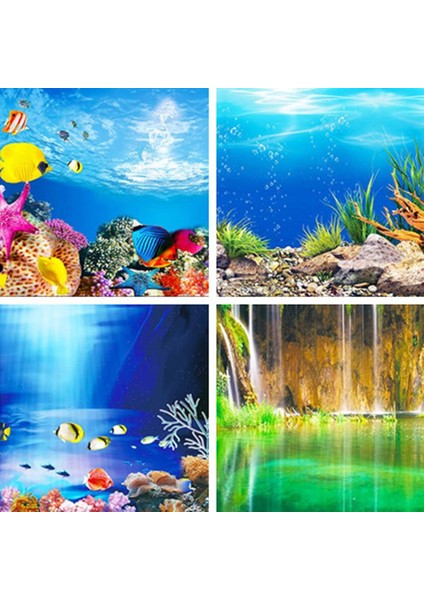 G Tarzı 40X60CM Akvaryum Manzara Sticker Poster Balık Tankı 3D Arka Plan Boyama Sticker Çift Taraflı Okyanus Deniz Bitkileri Arka Plan Akvaryum Dekorasyonu (Yurt Dışından) fırsatları