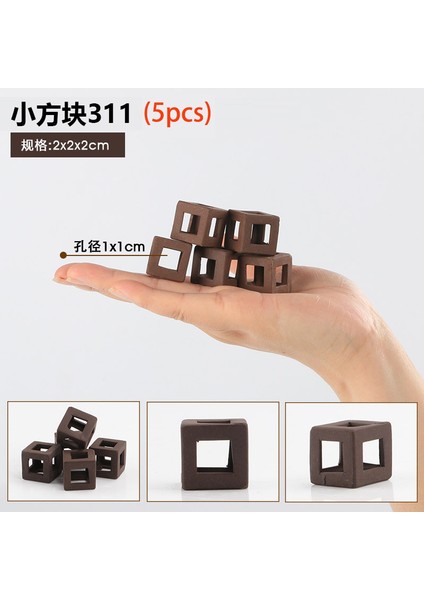 5 Adet Küçük Kare Tarzı Seramik Karides Sığınak Evi Akvaryum Dekorasyonu Küçük Karides Yuva Yerleşim Tüpü Süslemesi (Yurt Dışından)