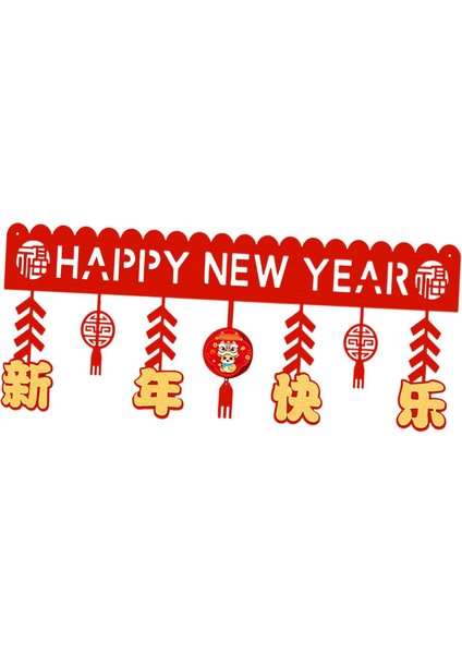 Çin Yılı Banner Garland Ay Yılı Dekor Süs Kapı Asılı C (Yurt Dışından) fiyatları