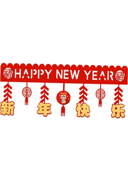 Çin Yılı Banner Garland Ay Yılı Dekor Süs Kapı Asılı C (Yurt Dışından) fırsatları