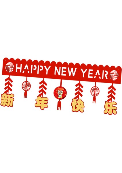 Çin Yılı Banner Garland Ay Yılı Dekor Süs Kapı Asılı C (Yurt Dışından) indirimleri