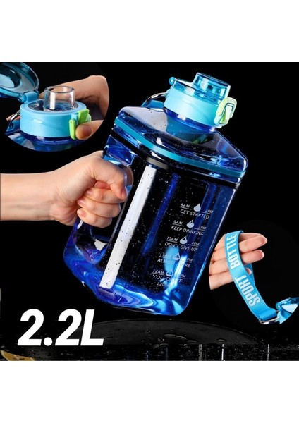 Eternal 2.2l Su Şişesi Büyük Kapasiteli Zaman Ölçeği ile Taşınabilir Suluk Matara (Yurt Dışından) fırsatları