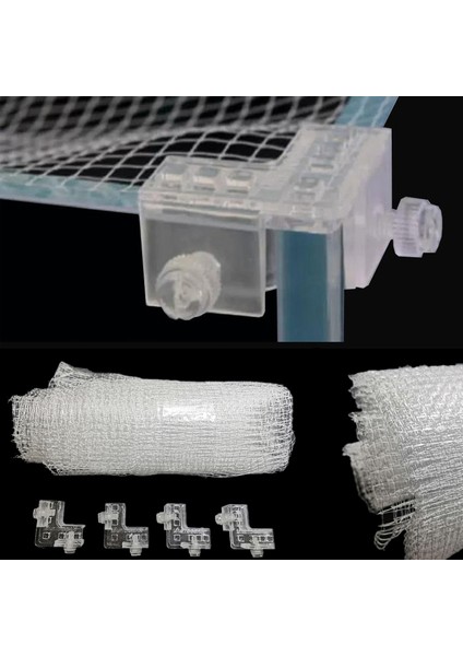 1 Metre Net - 4 Klip Stili Vastocean Akvaryum Balık Kendin Yap Görünmez Ağ Net Şeffaf Fileli Balık Tankı Zıplamaya Karşı Ağ Kaçma Engelleme Değiştirme Ağı (Yurt Dışından) fırsatları