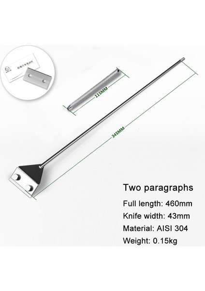 46CM Tarzı Paslanmaz Çelik Akvaryum Balık Tankı Yosun Temizleme Bıçağı Sucul Bitki Ot Temizleme Çoklu Araç Temizleyici Kiti Seti (Yurt Dışından)