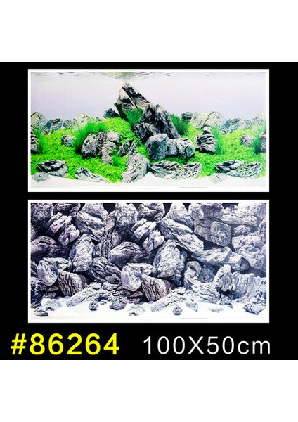 86254 L 100-50CM Stili Akvaryum Arka Plan Kağıt Duvar Resimli Balık Tankı Duvar Kağıdı Çift Taraflı Kayalık Okyanus Su Ot Juwel Arka Plan Boyama (Yurt Dışından)