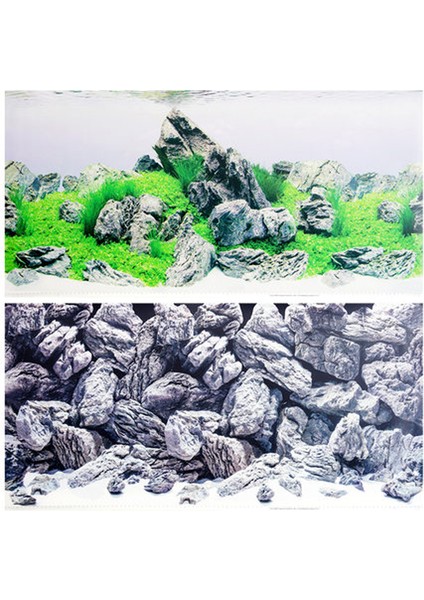 86254 L 100-50CM Stili Akvaryum Arka Plan Kağıt Duvar Resimli Balık Tankı Duvar Kağıdı Çift Taraflı Kayalık Okyanus Su Ot Juwel Arka Plan Boyama (Yurt Dışından) indirimleri
