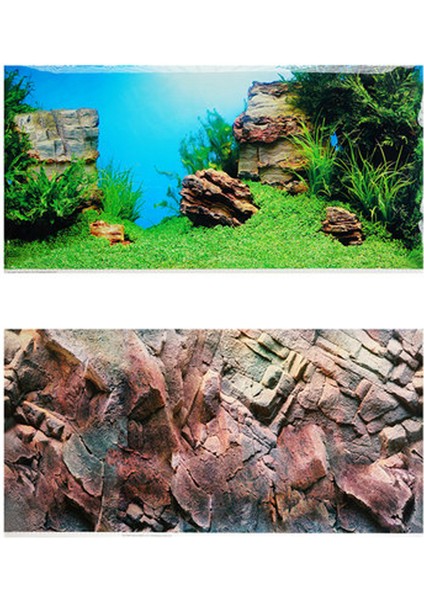 86254 Xl 150-60CM Stili Akvaryum Arka Plan Kağıt Duvar Resimli Balık Tankı Duvar Kağıdı Çift Taraflı Kayalık Okyanus Su Ot Juwel Arka Plan Boyama (Yurt Dışından) fırsatları