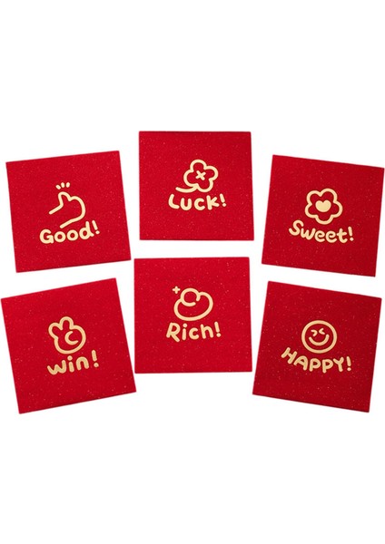 Parti Feneri Festivalleri Doğum Günleri Için 6 Parça Bahar Şenliği Kırmızı Zarflar (Yurt Dışından)