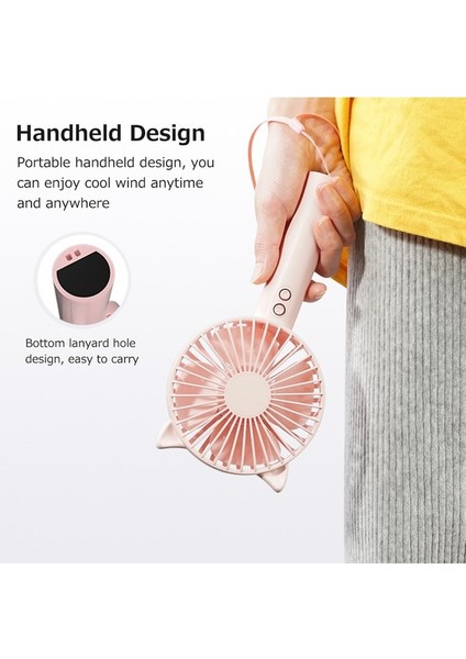 Taşınabilir Mini Şarj Edilebilir El Fanı 3 Dişli Ayarlanabilir (Yurt Dışından) fırsatları