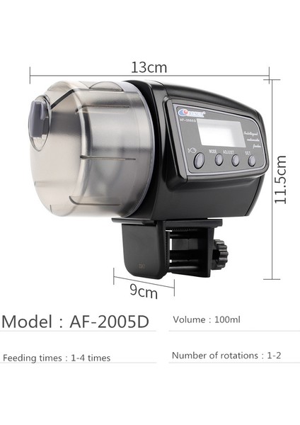 AF-2005D Stili 1 Ünite Ayarlanabilir Otomatik Akvaryum Zamanlayıcı Otomatik Balık Tankı Havuzu Yiyecek Besleyici LCD ile Akvaryum Tankı Otomatik Balık Besleyici (Yurt Dışından)
