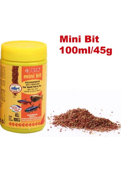 Mini Bit 100ML 45G Stili M Beden Sera Balık Yemi Çeşitleri Mini Bebek Discus Betta Guppy Dip Zeminli Kedibalığı En Çok Satan Akvaryum Malzemesi (Yurt Dışından)