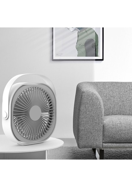 M102 4000MAH Şarj Edilebilir Mini Masaüstü Fan - Beyaz (Yurt Dışından) indirimleri
