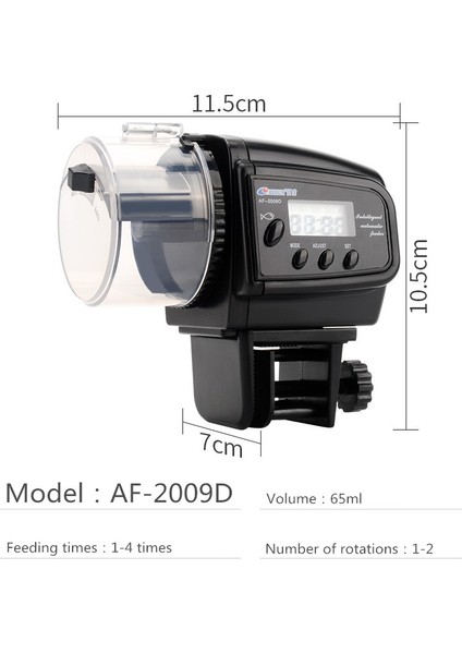 AF-2009D Stili 1 Ünite Ayarlanabilir Otomatik Akvaryum Zamanlayıcı Otomatik Balık Tankı Havuzu Yiyecek Besleyici LCD ile Akvaryum Tankı Otomatik Balık Besleyici (Yurt Dışından)