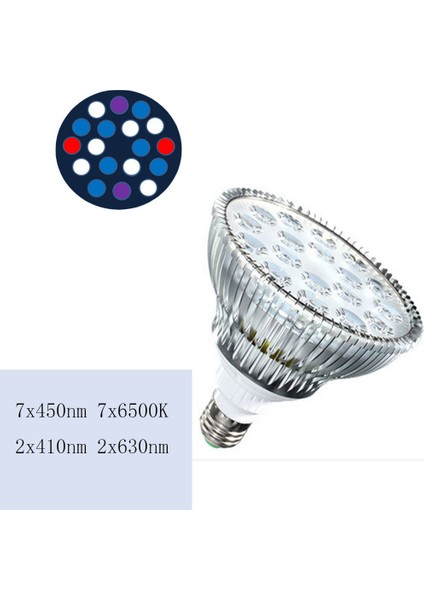 Sadece Ampul Tarzı 54W Tam Spektrum LED Akvaryum Aydınlatma Beyaz Mavi Uv PAR38 E27 Bitki Yetiştirme Işıkları Sump Yosun Tankları Için (Yurt Dışından)