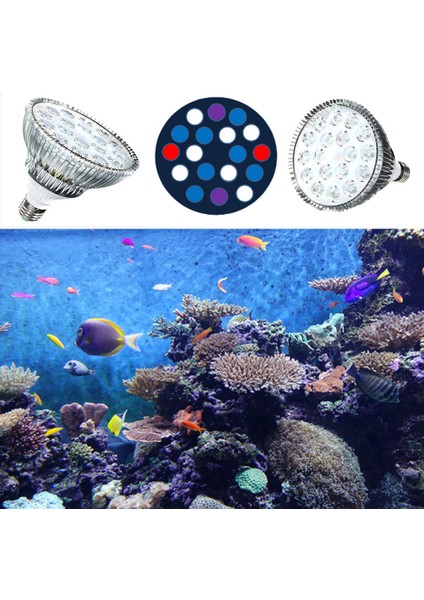 Sadece Ampul Tarzı 54W Tam Spektrum LED Akvaryum Aydınlatma Beyaz Mavi Uv PAR38 E27 Bitki Yetiştirme Işıkları Sump Yosun Tankları Için (Yurt Dışından) fiyatları