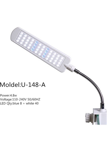 U-148A Beyaz Stil Akvaryum LED Aydınlatma Su Geçirmez Balık Tankı Klip Işık Kristal Akvaryum Lambası Daldırılabilir Su Altı Klip Lambası Bitki Lambası Dekor (Yurt Dışından)