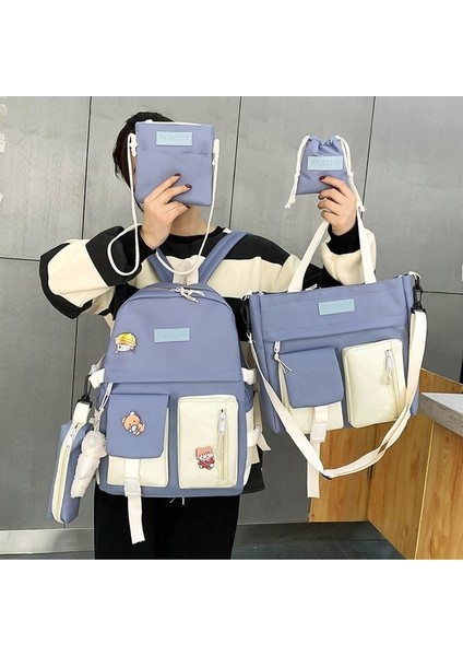 5 Adet Sırt Çantası Seti - Mor (Yurt Dışından) fiyatları