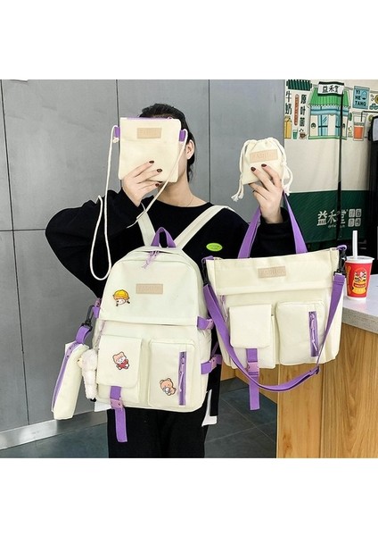5 Adet Sırt Çantası Seti - Mor (Yurt Dışından) modelleri