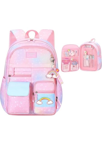 Ilkokul Için Kawaii Kız Sırt Çantası Bölmeli Çocuk Kitap Çantası Kızlar Için Sevimli Öğrenci Sırt Çantası (Yurt Dışından) fiyatları