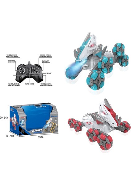 Vardem Uzaktan Kumandalı Full Fonksiyon Şarjlı 2,4g 8 Teker Buhar Atan Dinozor Araba