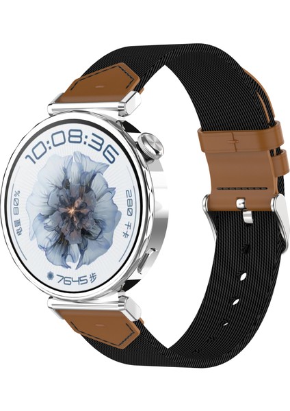Huawei Watch Gt 5 41MM Için Naylon Deri Hibrit Dokuma Kayış (Yurt Dışından)