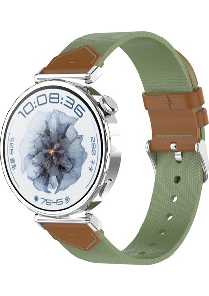 Huawei Watch Gt 5 41MM Için Naylon Deri Hibrit Dokuma Kayış (Yurt Dışından)