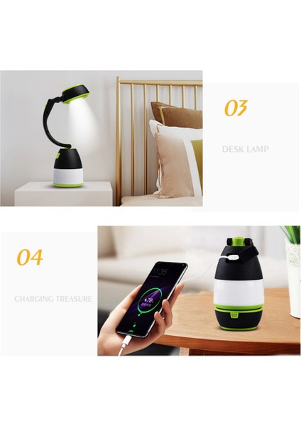 3'ü 1 Arada Çok Işlevli LED Kamp Işıkları USB Şarj Edilebilir Acil Durum El Feneri Iç Mekan Masa Lambası Dış Mekan Kamp Işıkları (Yurt Dışından) fırsatları